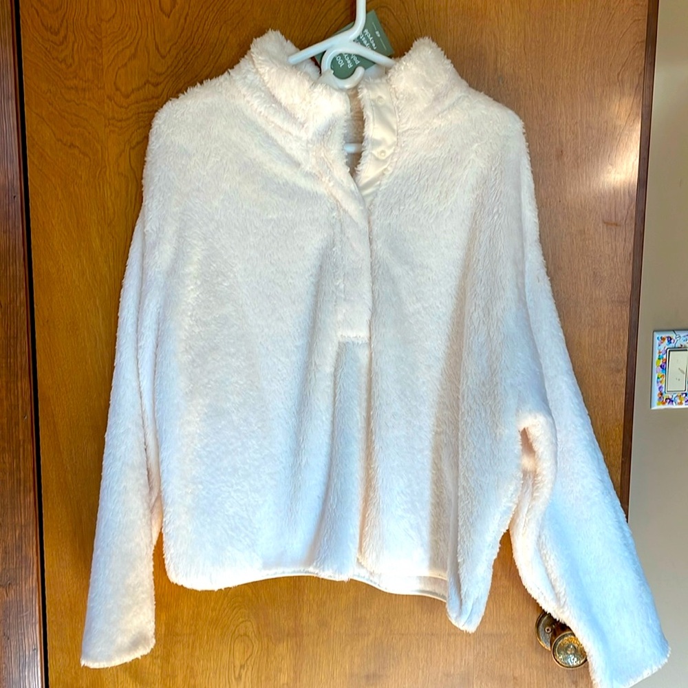 Cream teddy bear pullover sweater